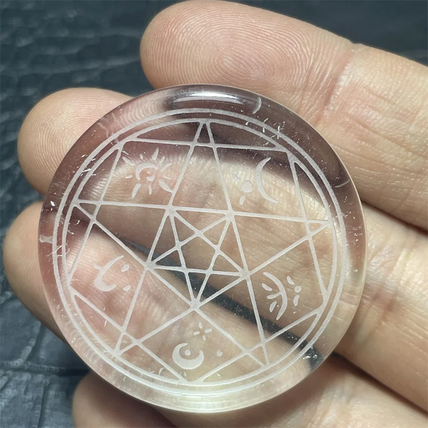 White crystal evil force supernatural Supernatural five-pointed star sacred geometric circular pendant