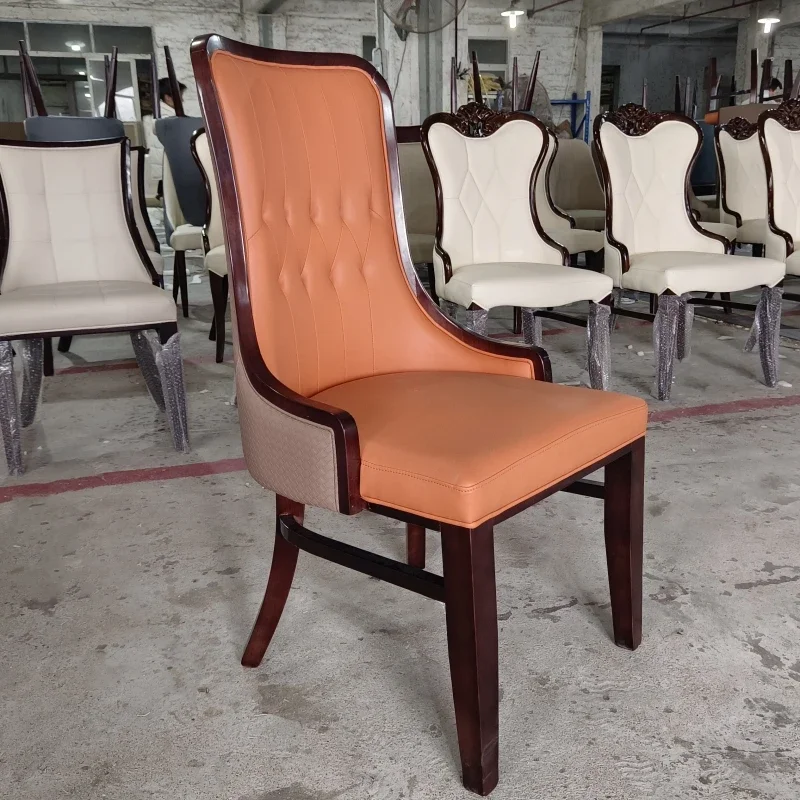 Nordic solid dining chair modern simple creative home restaurant hotel table and chair backrest light luxury full c