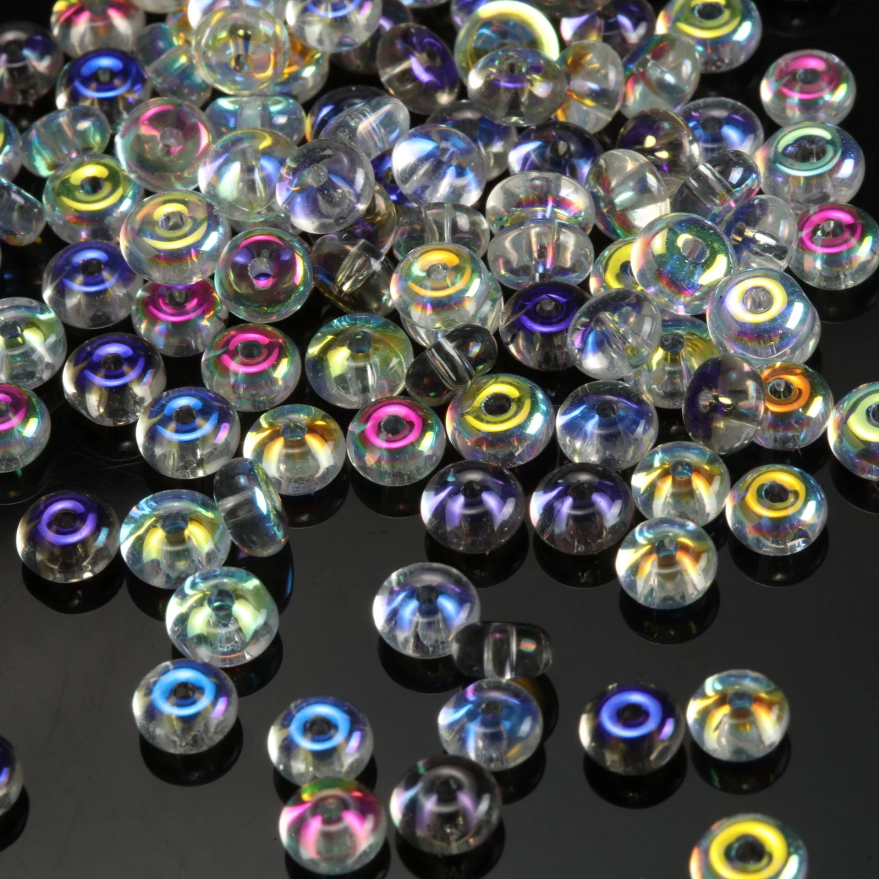100/200g/Bag Super Excellent Glass Beads Wheel Beads Colorful Unique Scattered Beads Handmade DIY Jewelry Bracelets