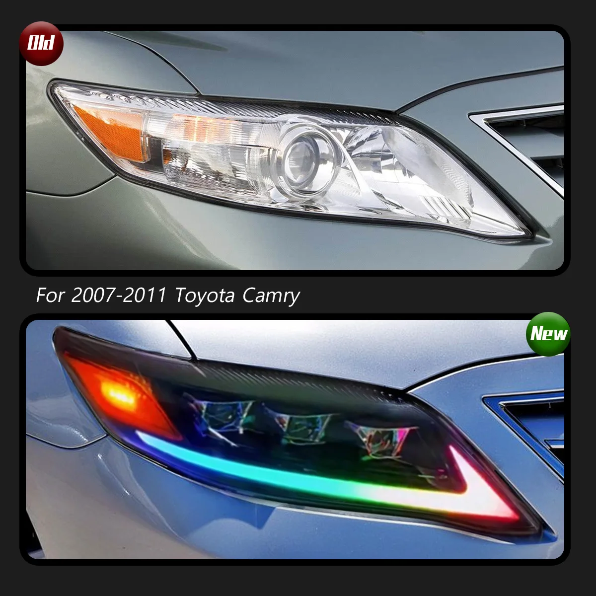 TYPY Car Lamps For Toyota Camry 2007-2011 Front Lights Dynamic LED Turn Signal DRL Headlight HID Projector Lens Refit Auto