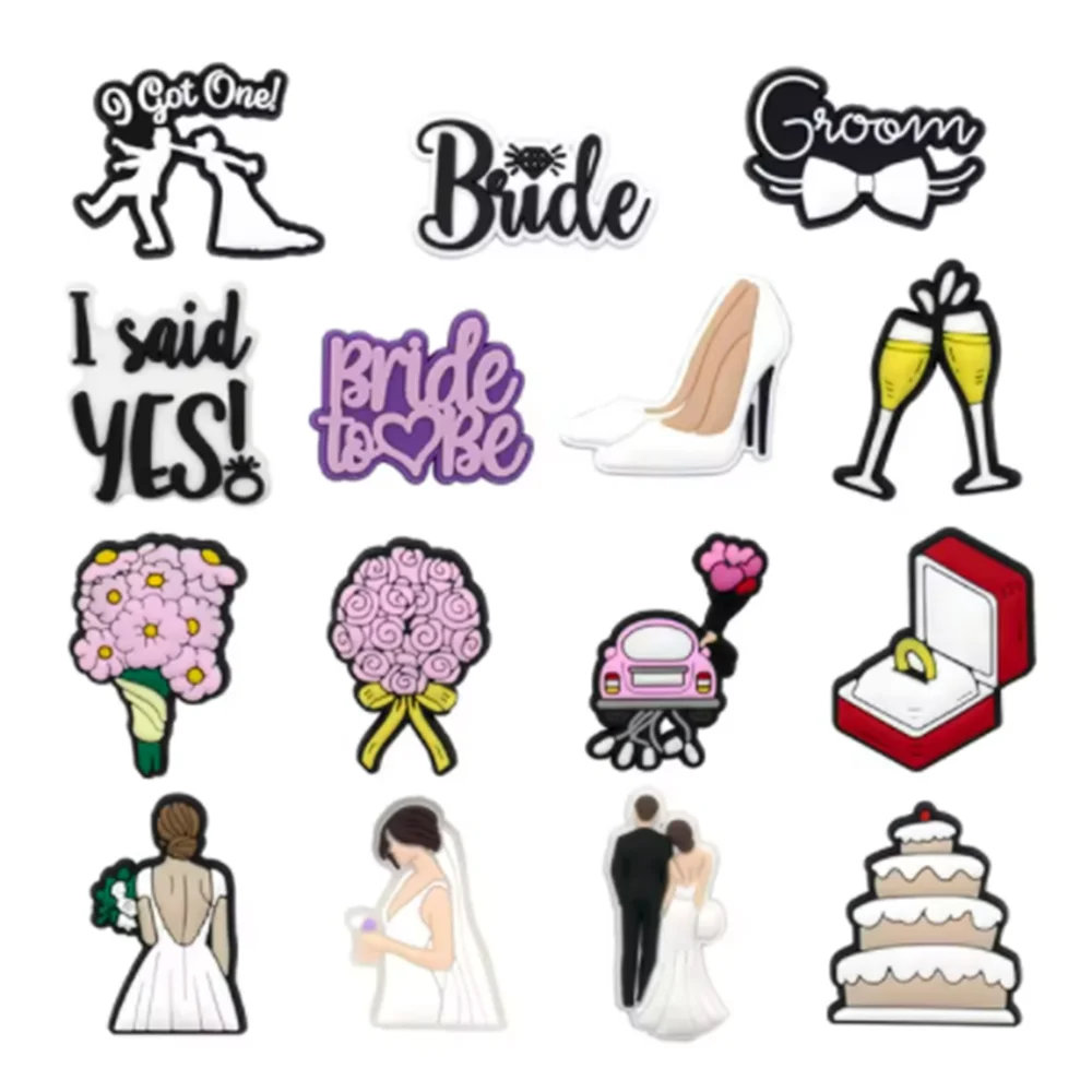 

15 шт./компл. свадебная серия для обуви, подвески, дизайнерские аксессуары, украшение «сделай сам», классические сабо, детские подарки, Лидер продаж