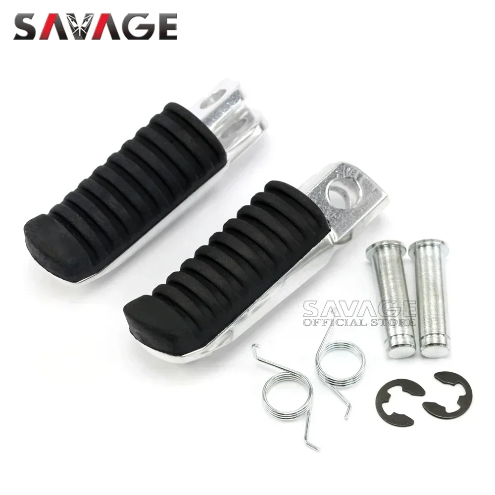 Front Footrest Foot Pegs For KAWASAKI ZZR 600 1200 ZRX 400 1100 GPZ900R ZR250 ZR7 ER6F ER6N ER4N Motorcycle Rubber Pedal Pads