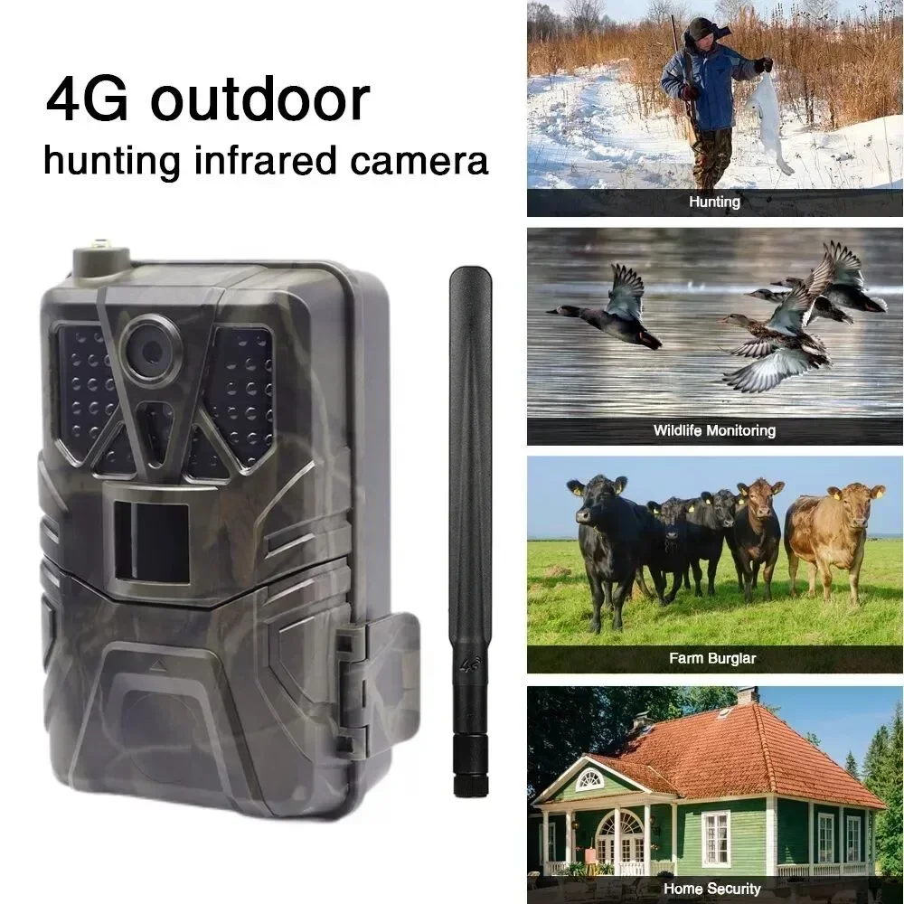 

4G APP Control Hunting Camera Outdoor IP66 Wildlife Night Vision camera 4K Video 36MP photo Infrared Wildlife trail HC-910pro
