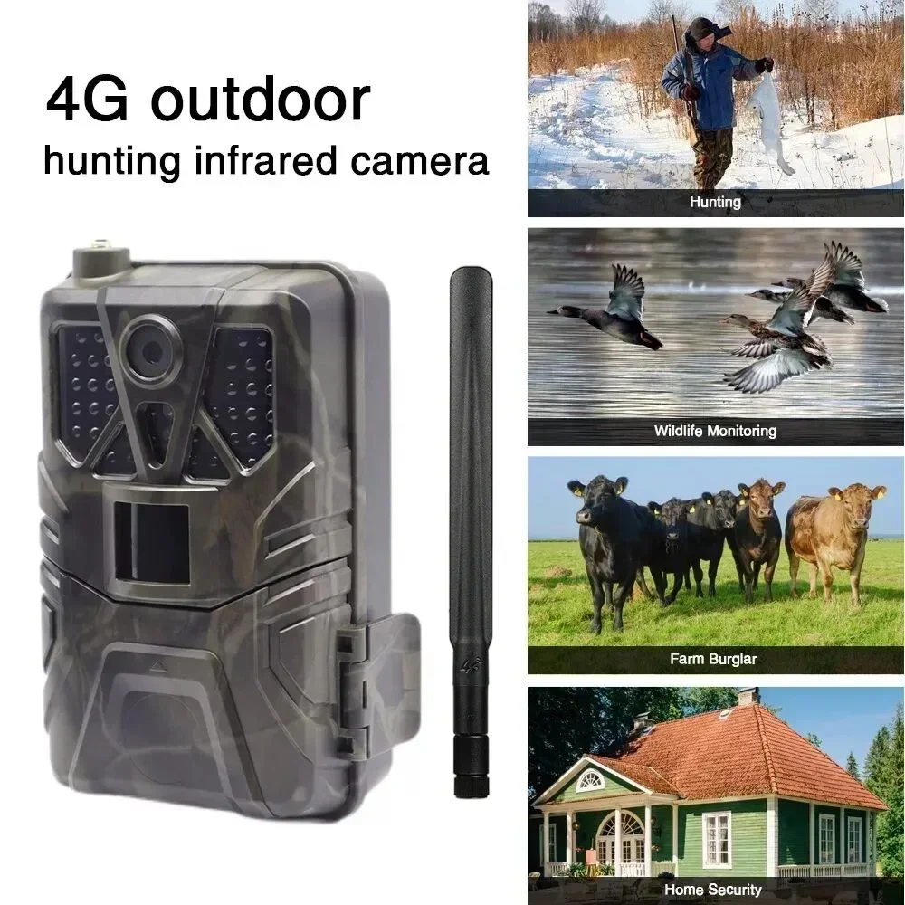 4G APP Control Hunting Camera Outdoor IP66 Wildlife Night Vision camera 4K Video 36MP photo Infrared Wildlife trail HC-910pro