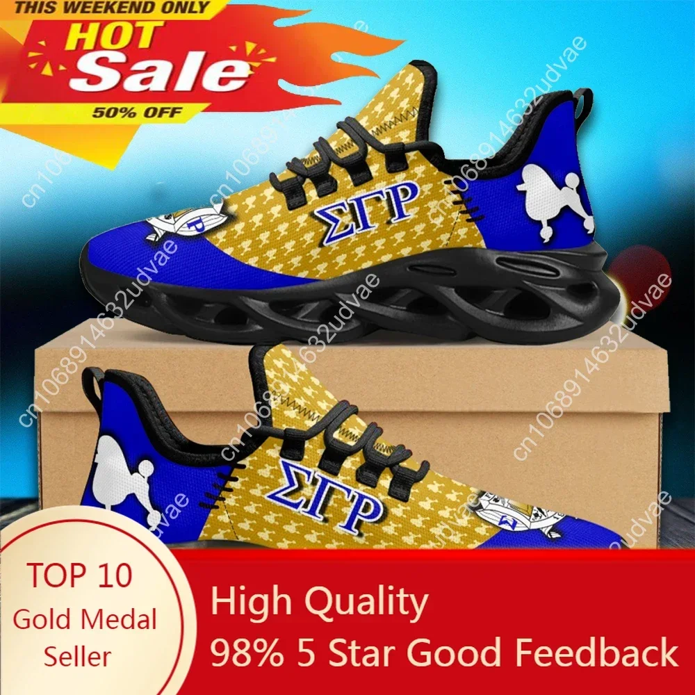 

2023 Hot Sale Flat Shoes Fashion Sigma Gamma Rho Poddles Mesh Sneakers For Women Breathable Footwear Walking Running Zapatillas