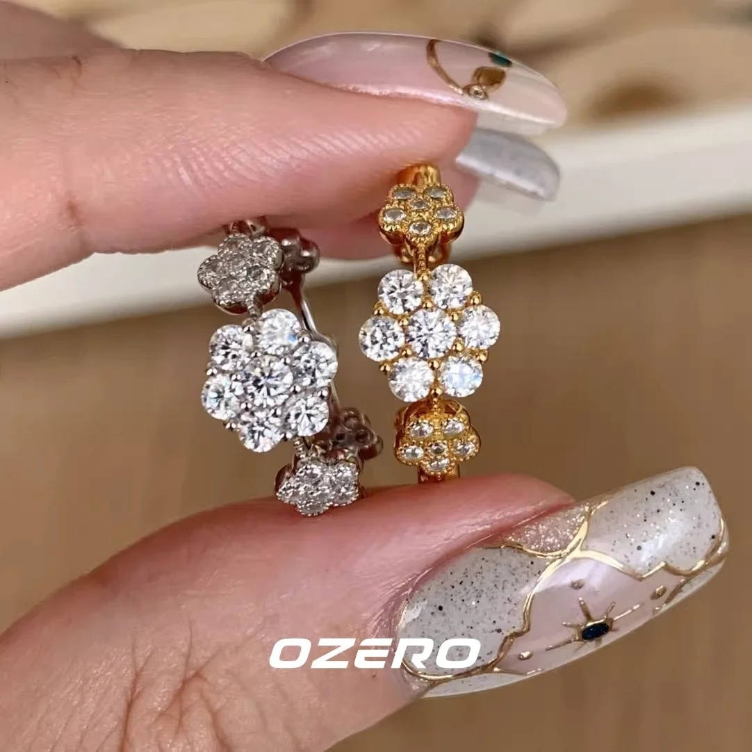 

Винтажные кольца в стиле ретро с четырьмя клеверами, инкрустированные микро-стразами, универсальный цветочный дизайн, позолоченные медные женские кольца