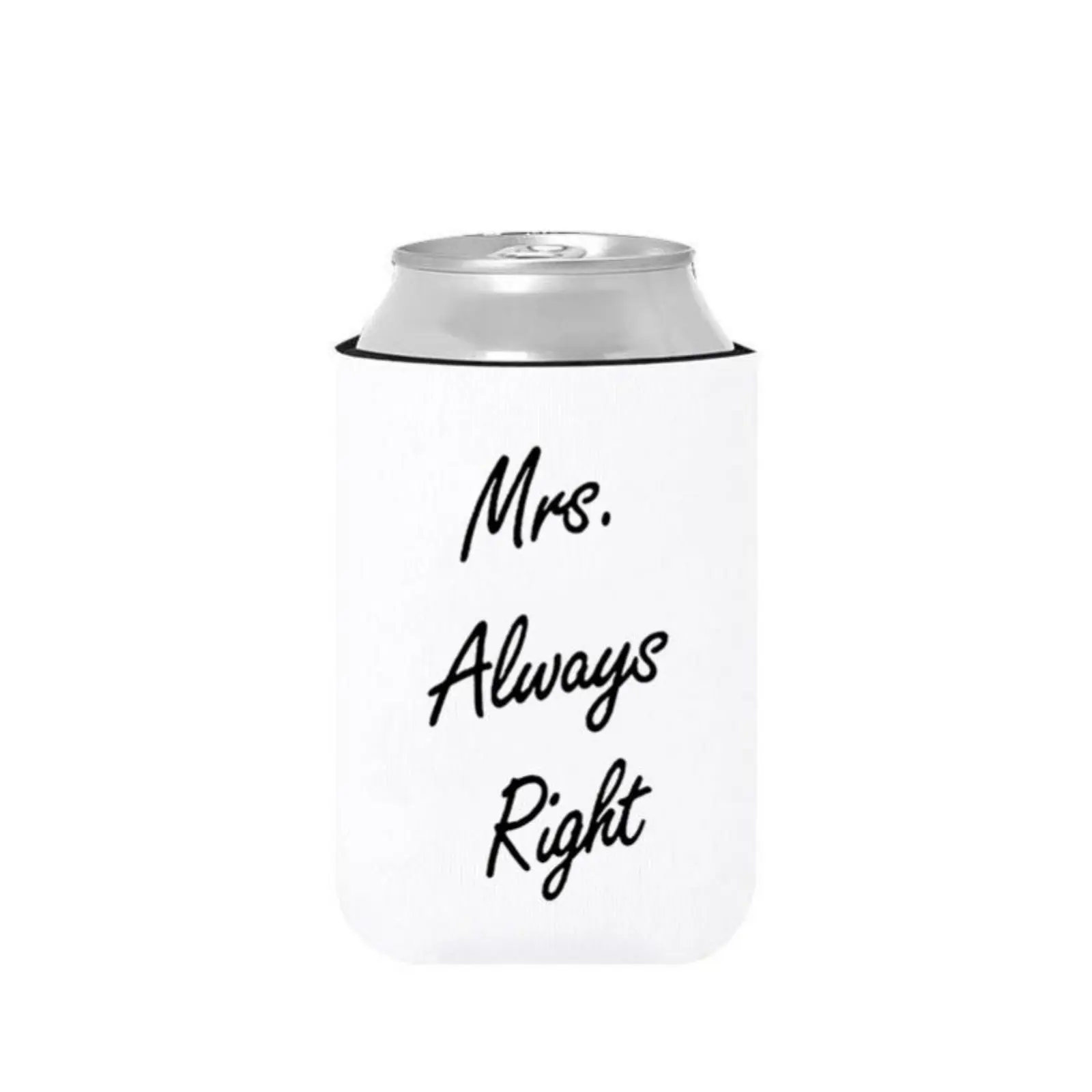 

Неопреновый чехол для банки, Mr Right & Lady Forever Right, свадебная тематика, термоизолированный держатель для напитков, черный с кремовым оттенком