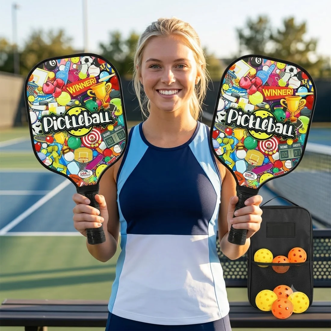 glass-fiber-pickleball-paddle-shock-absorption-anti-slip-handle-pickleball-rackets-lightweight-professional-pickle-ball-paddle
