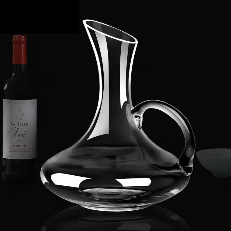 

Premium Water Carafe Thickened Wall Red Wine Decanter Superior 1900ML Flat Base Handmade Crystal Wine Pourer