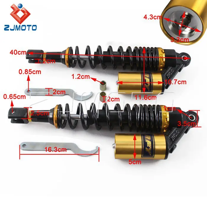 Motorcycle 40cm Steel Suspension Shock Absorber Strong Air Spring Damper