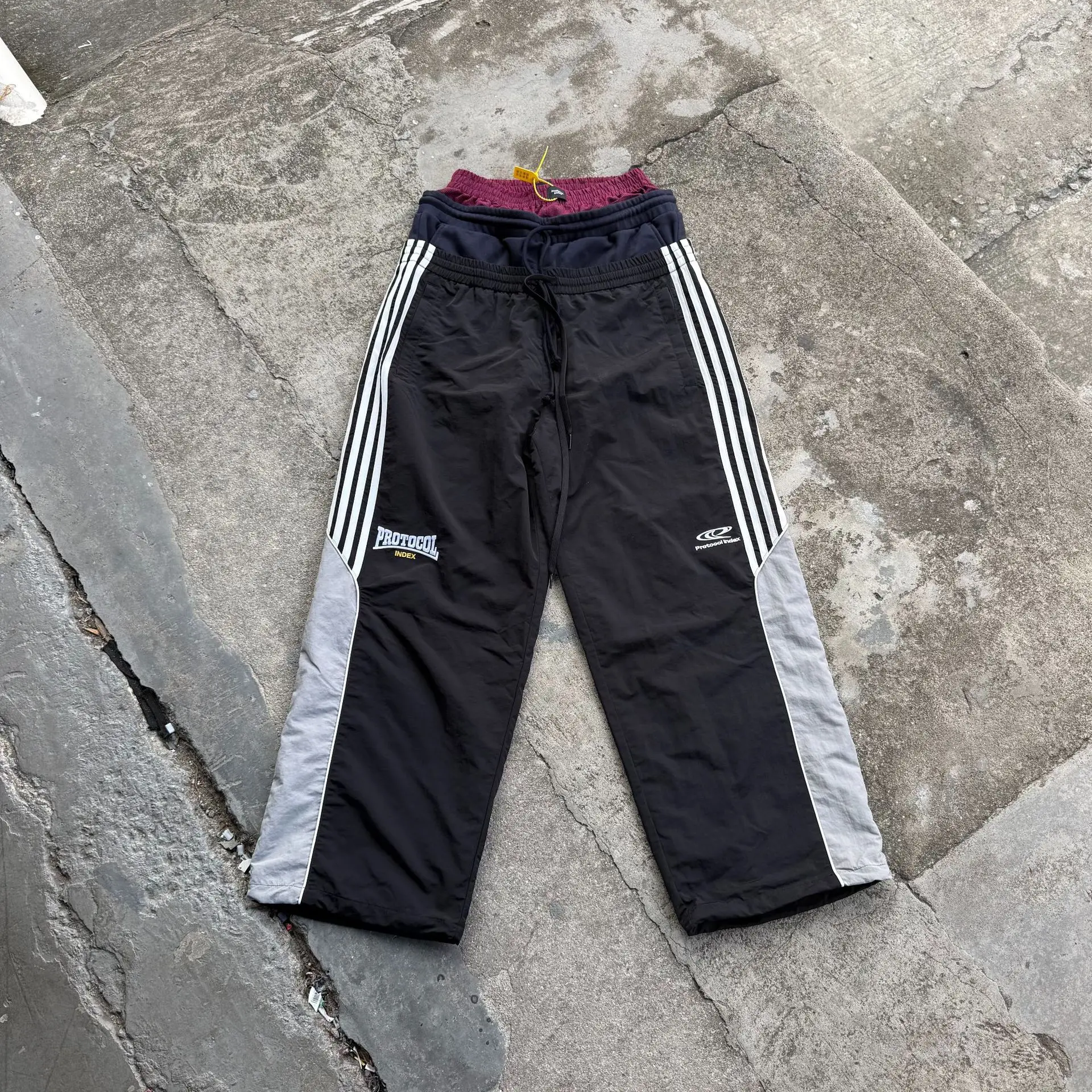 

Protocol Index Act Spliced Three-Piece Nylon Striped Jogging Pants - Pants - Trendy Brand