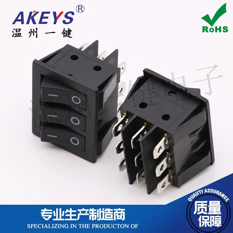 KCD3-302-9P feet Second gear triple ship rocker Welder switch 3 groups of 3-way double throw 30*35