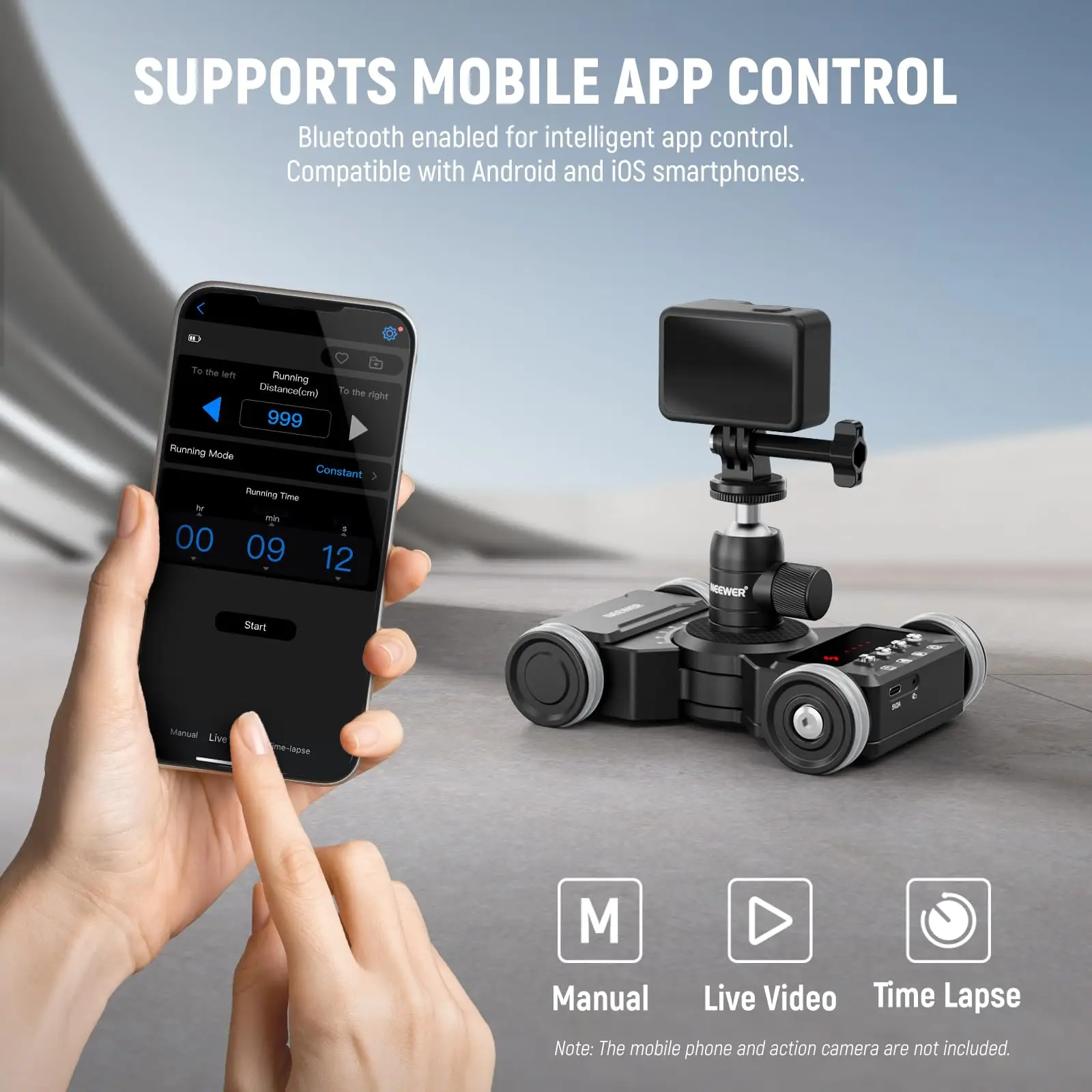 Electronic Camera Dolly Car NEEWER Upgraded Motorized Camera Dolly Kit with App Control Motorized Autodolly