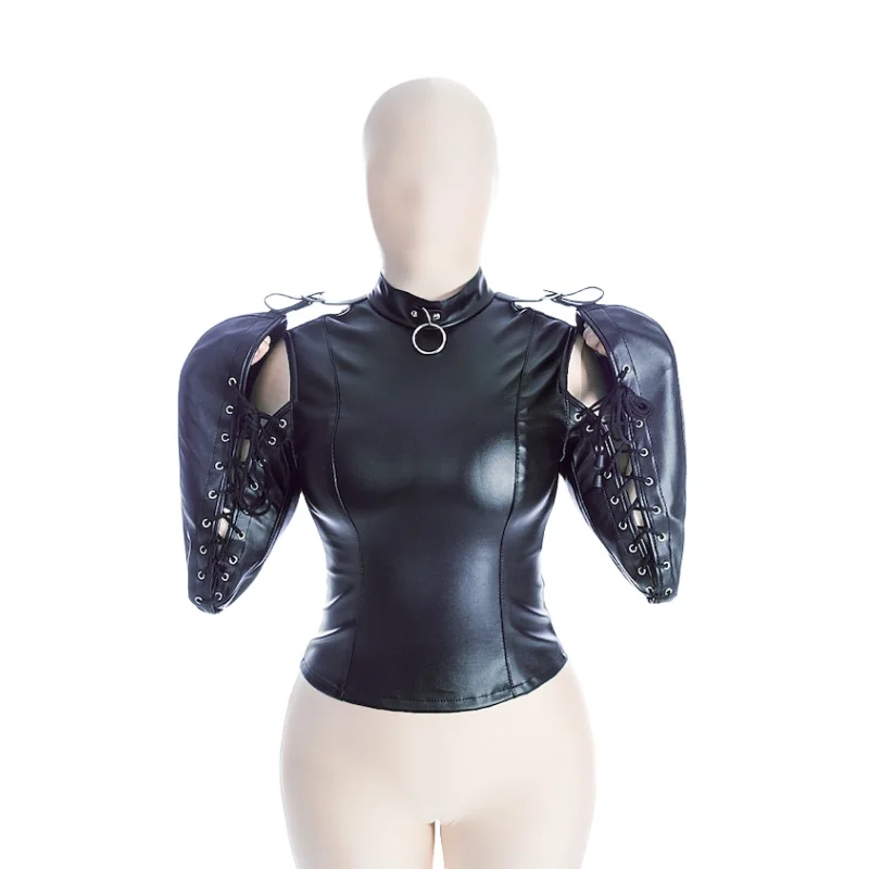 Adult Upper Body Restraint Strictjacket with Unisex Double Arm Full Bondage Tights for Couple Bdsm Mummy Binding Bag Sex Toys