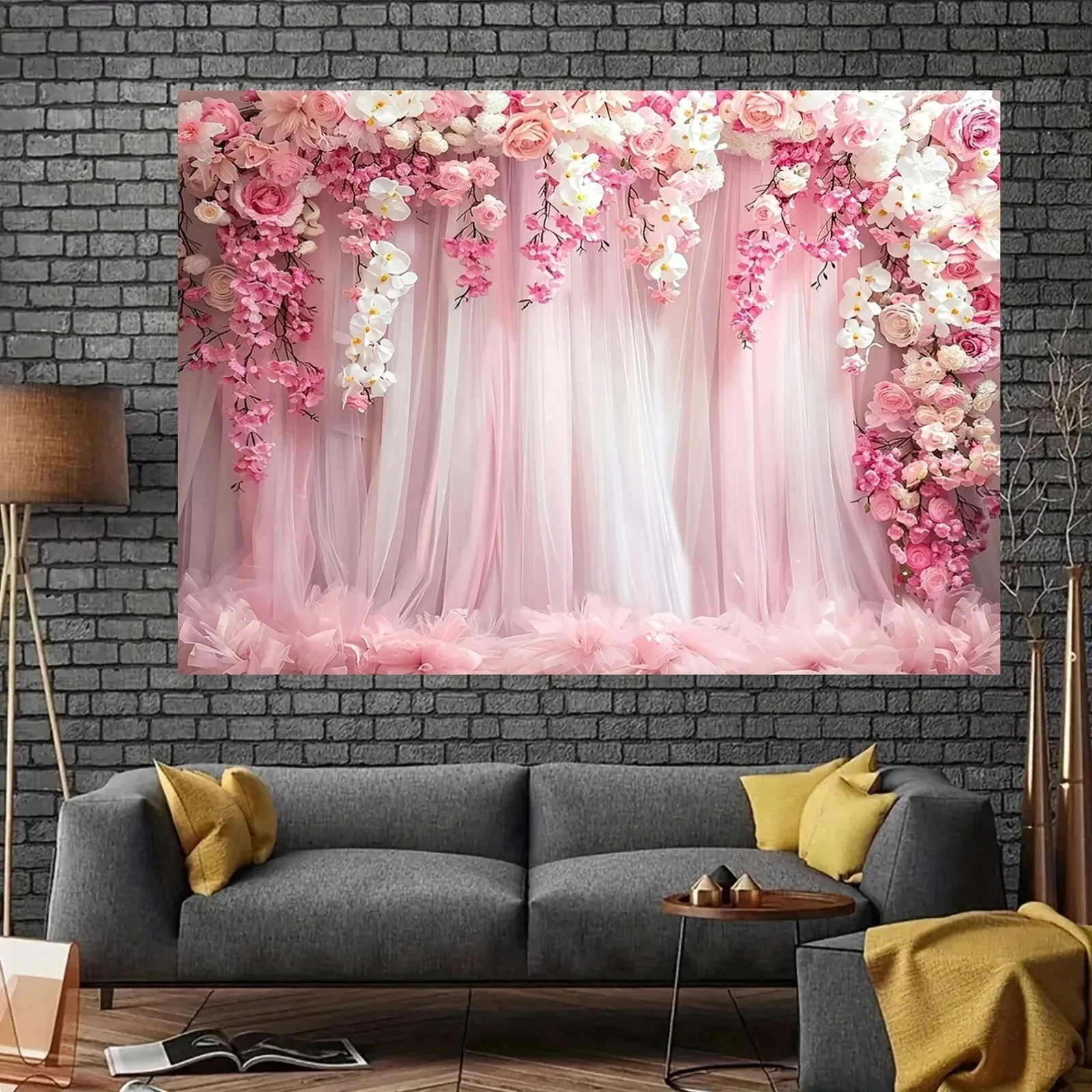 Hochzeitsblumen-Vorhang-Hintergrund für Brautparty, Verlobungszeremonie, Party, Fotografie-Hintergrund, Wanddekoration, Fotostudio-Requisiten – Detail 7