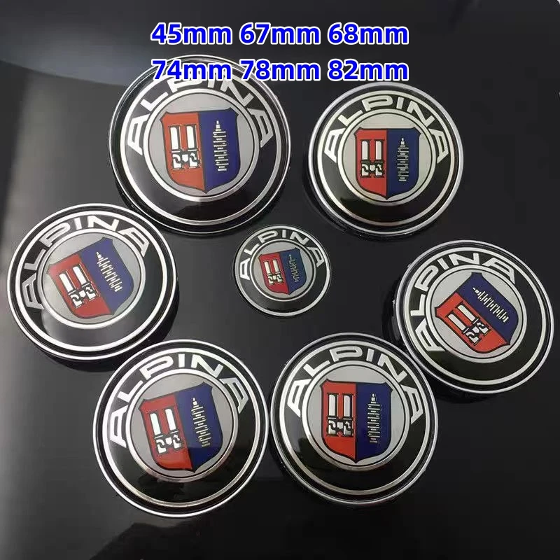 45mm 67mm 68mm 74mm 78mm 82mm Car Front Hood Bonnet Badge Rear Trunk Emblem Logo Accessories For ALPINA E46 E90 E60 F10 F20 F30