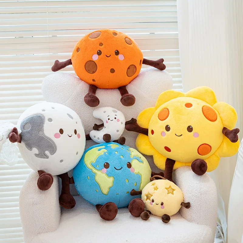 

10/20cm Cute Plush Planet​​ Space Themed Planet Pillow​ Cushion Sun Moon Earth Mas Plushies Soft Toy Kawaii Bag Pendant
