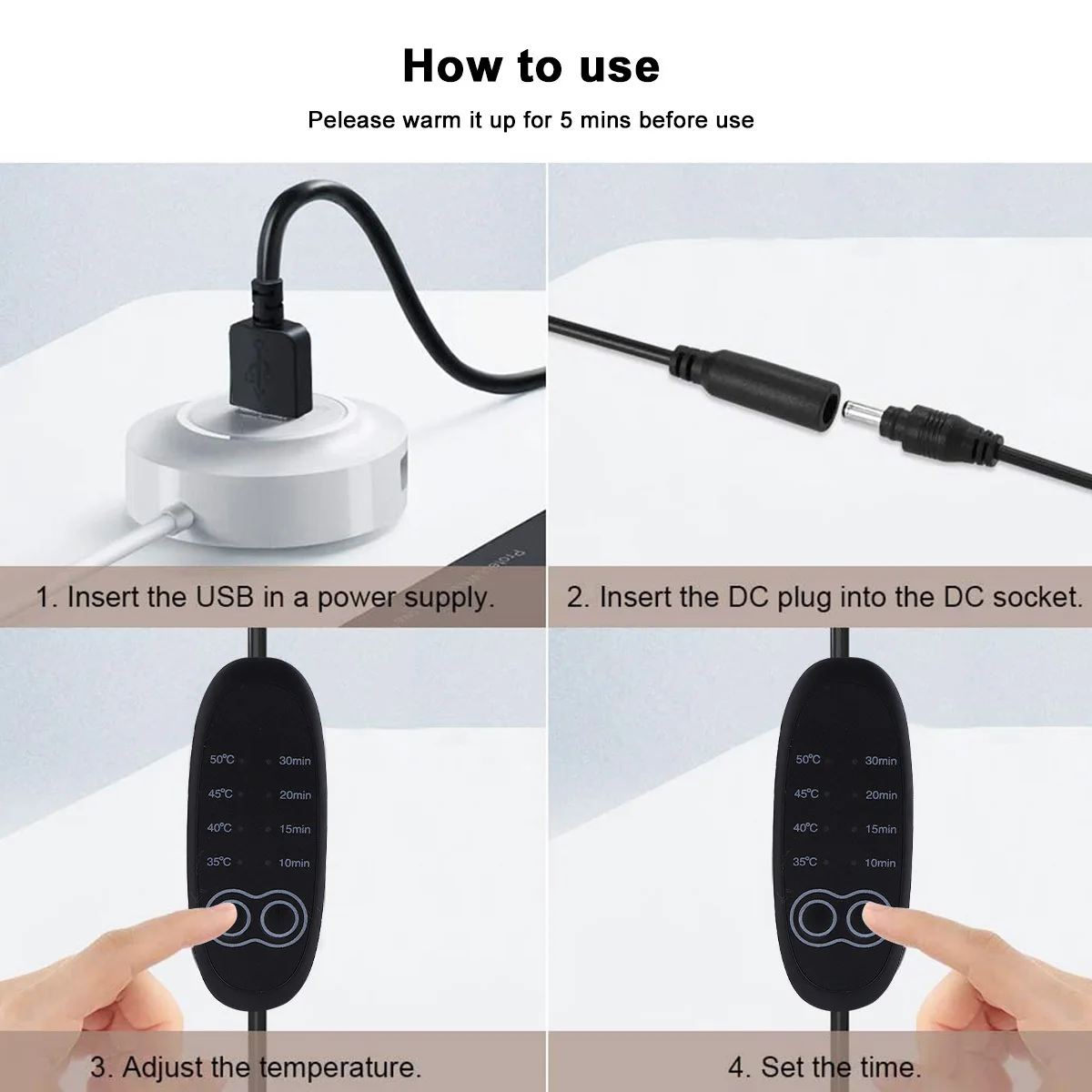 

1Pcs Rechargeable Steam Warm Eye Mask USB Powered Heat Therapy for Relaxation Dark Circle Reduction Protective Sleep Mask