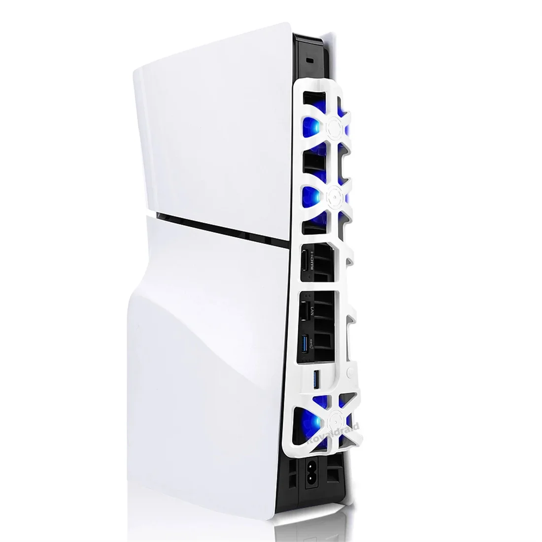 PS5 슬림 냉각 팬의 새로운 기능 LED 조명 냉각 시스템 Playstation5 슬림 게임 액세서리 용 고속 1100RPM USB 쿨러 팬