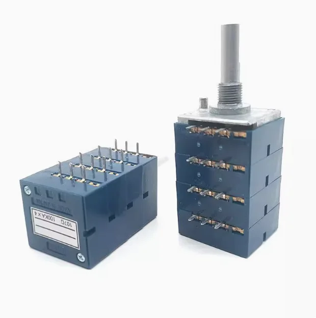 

Original ALPS RK27 Quadruple potentiometer semiaxis 25mm RK27