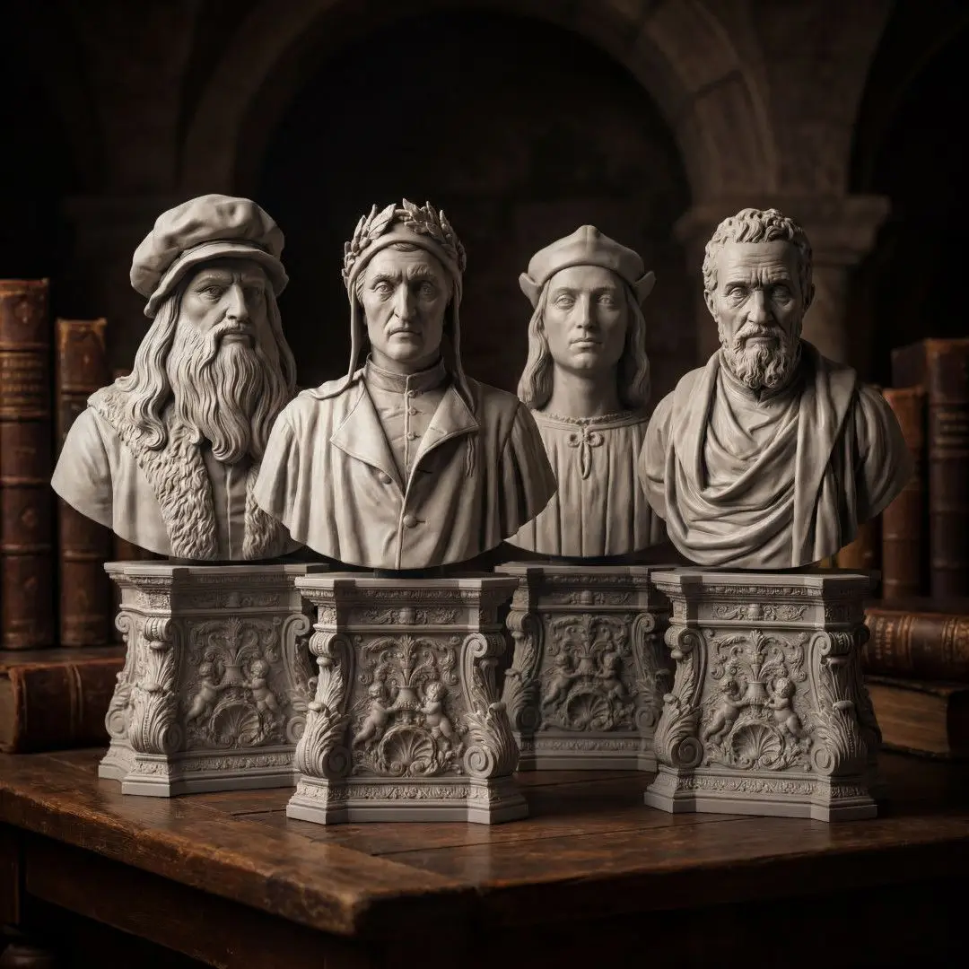 Statues of Renaissance Celebrities Resin Blank Miniature 3D Printed Figure Model Kit Decoration Craft Gift for Men and Women