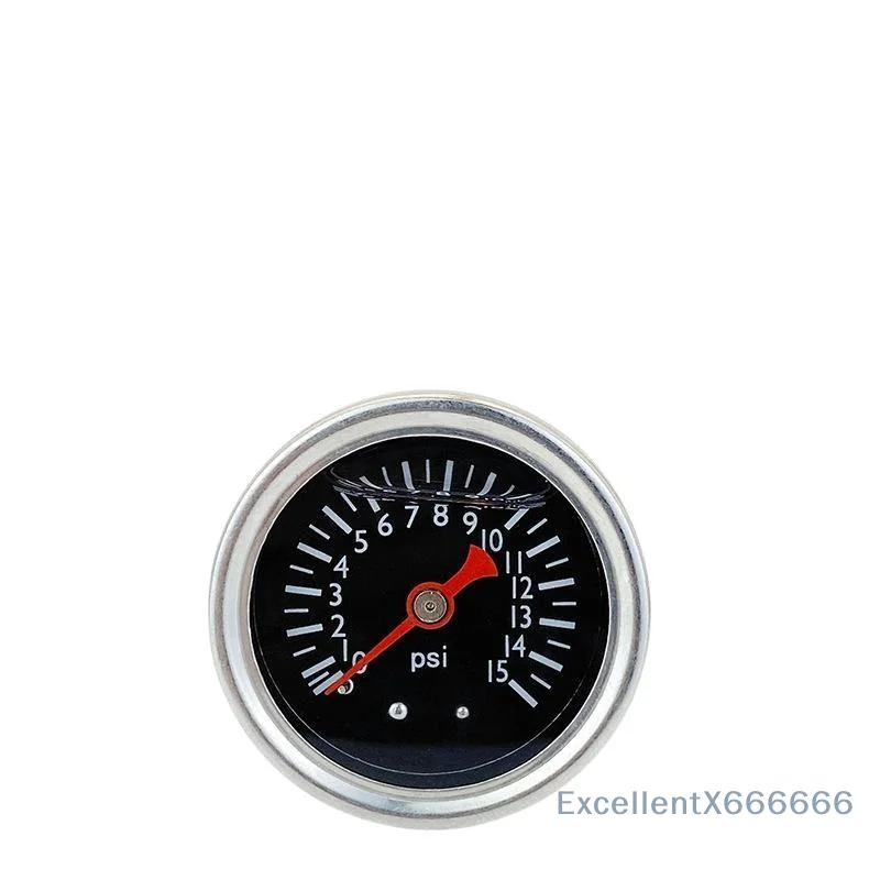 0-15PSI Axial Shockproof Fuel Pressure Gauge Durable Hydraulic Oil Pressure Tester for Garage Repair