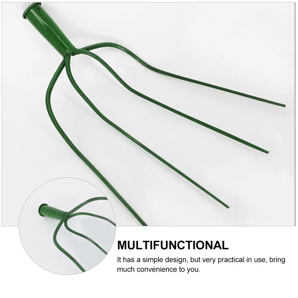 1pcs Agricultural Grass Fork Premium Metal Pitch-Fork Farming Tool Durable Outdoor Farm Implement Multi-Functional Iron Fork