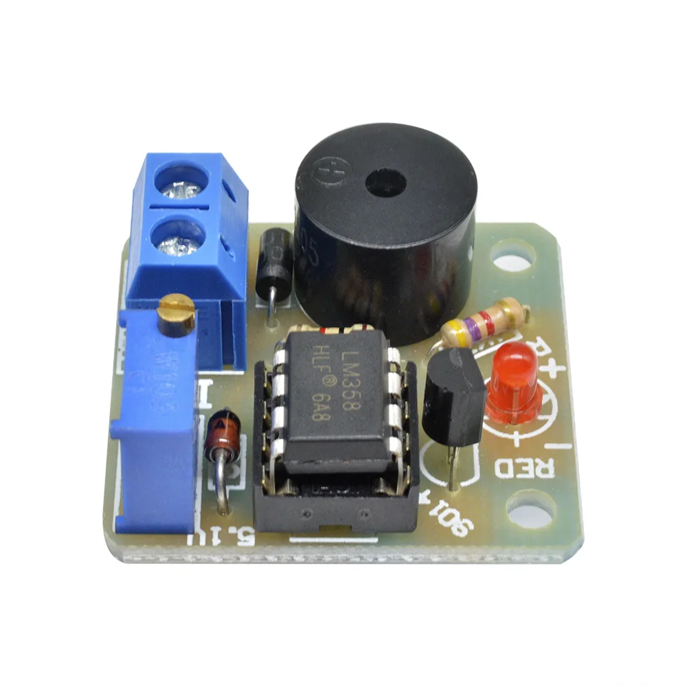 12V LM358 Accumulator Sound Light Alarm Board Buzzer Prevent Over Discharge Controller Module Overvoltage Protection