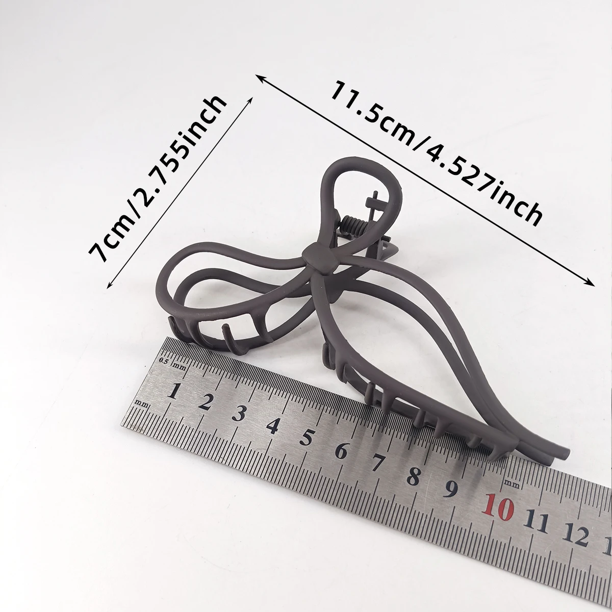 11.5cm Three-Dimensional Line Sweet Bow Large Hair Claw Metal Shark Clip For Woman Hair Accessories