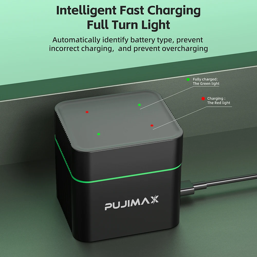 Akumulator PUJIMAX 9V Ni-MH z ładowarką 4-gniazdową, baterie 280mAh do gitary, mikrofonu, czujnika dymu, multimetru — zdjęcie produktu 2