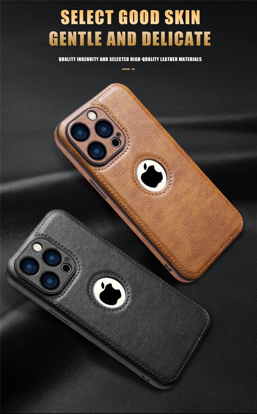 Luxury Leather Case for Apple iPhone 17 18 Pro Max 16e 15 14 13 12 11 16 Plus 18Pro Original Logo Silicone Lens Protect Cover