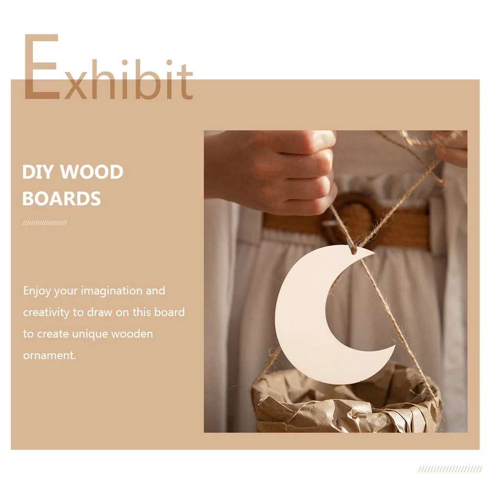 

50Pcs Graffiti Wooden Slices DIY Materials Unfinished Wood Chips Easy to Use for Educational Projects and Home Decoration