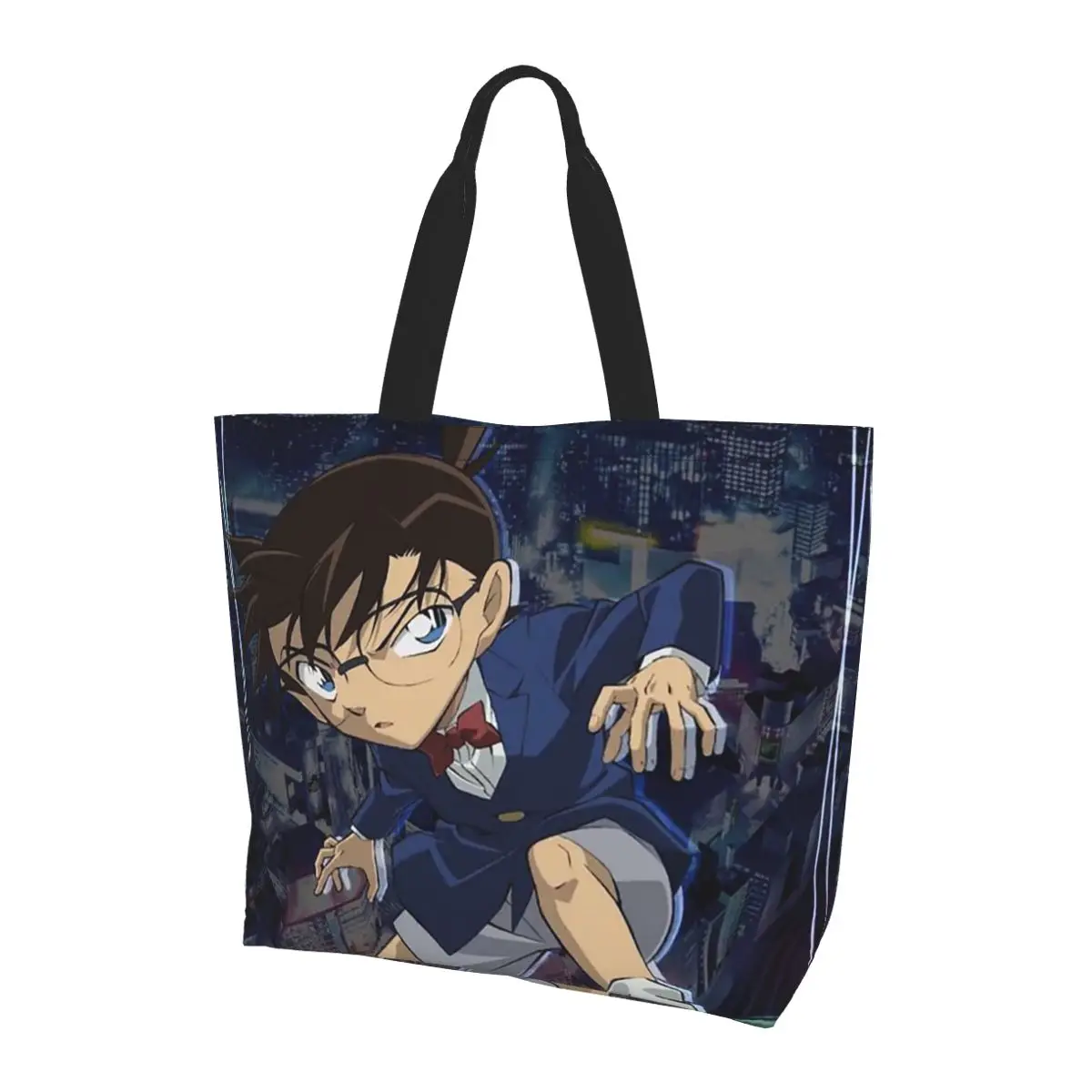

Detective Conan Shopping Tote Bag Canvas Large Capacity Shoulder Bags Shopper Grocery Handbag for Women