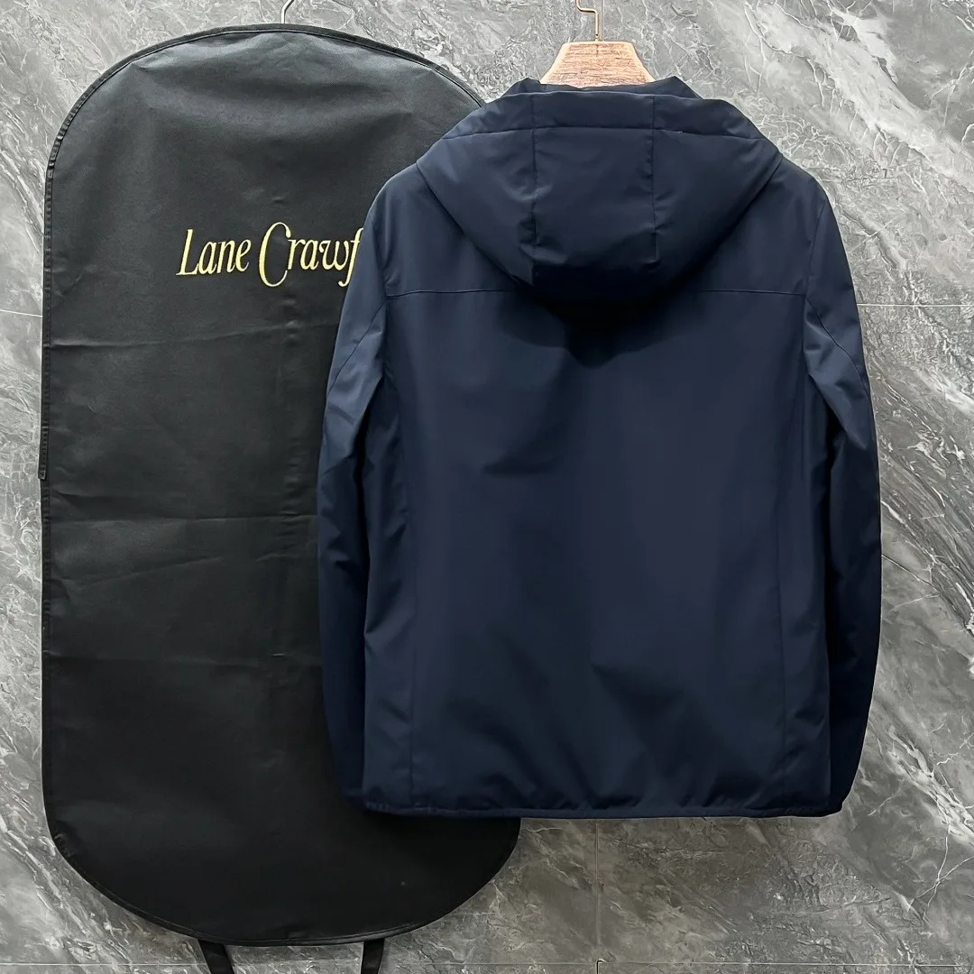 سترة BC كاجوال 90 White Goose Down رفيعة بغطاء للرأس