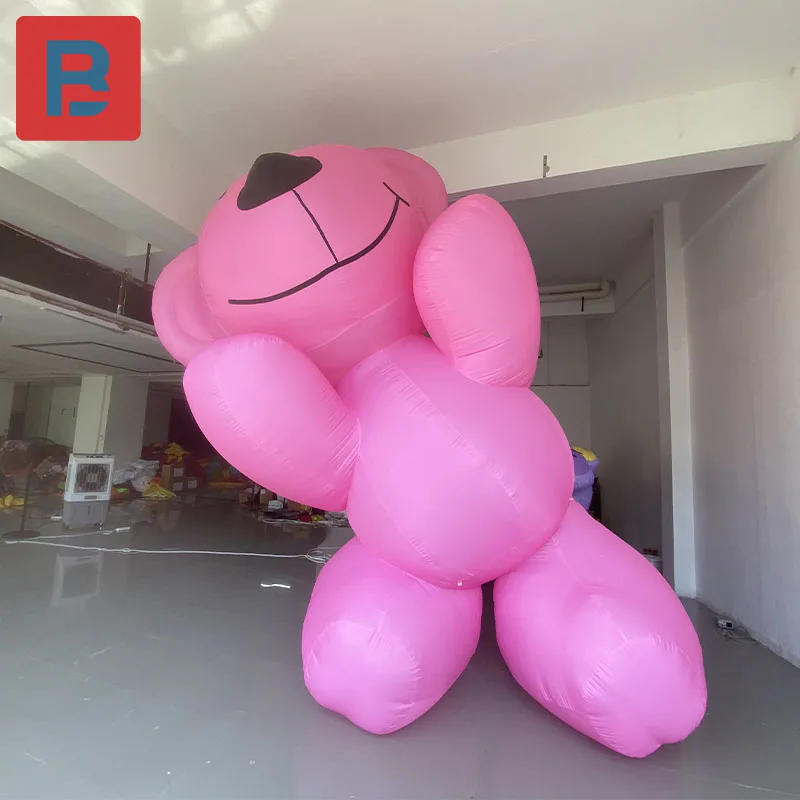 Inflatable pink sitting bear model cute romantic atmosphere proposal wedding qixi lighting atmosphere lawn layout