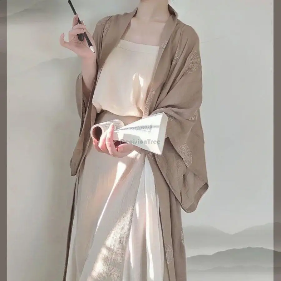 2025 summer new hanfu chinese ancient song dynasty women clothes daily loose casual improved three pieces elegant hanfu set s369