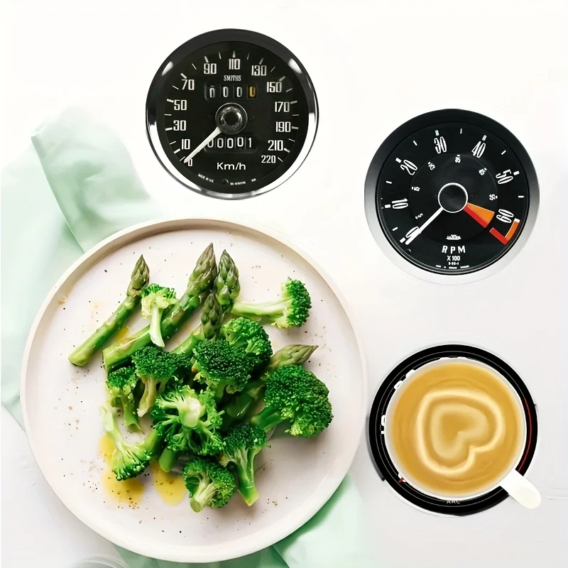 2D Vintage Auto Instrument Panel Wooden Cup Mat Featherweight Heat-Proof Lounge Pub Cafe Tearoom Workplace Household Ornament
