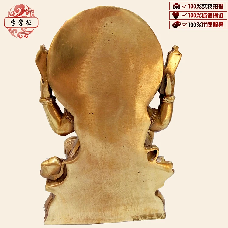 Pure copper India Thailand Elephant God, Elephant Trunk Wisdom God, Victory God, Elephant Head King Wealth God Decorative Brass