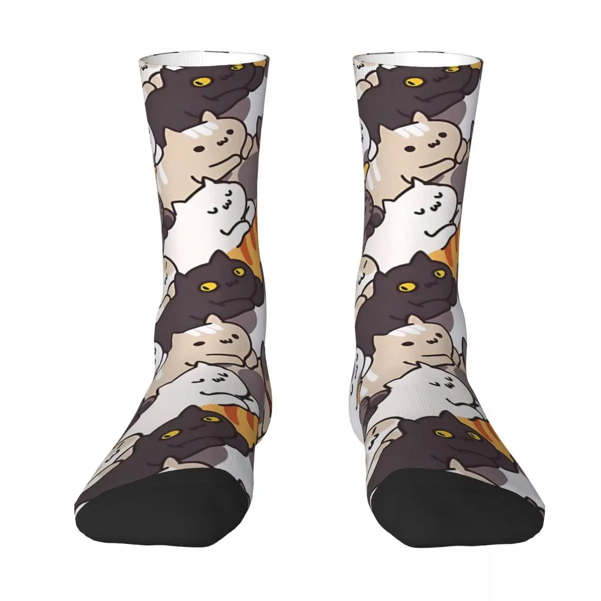 Cute Cats Laying Down Animal Kittens Socks Travel 3D Print Boy Girls Mid-calf Sock