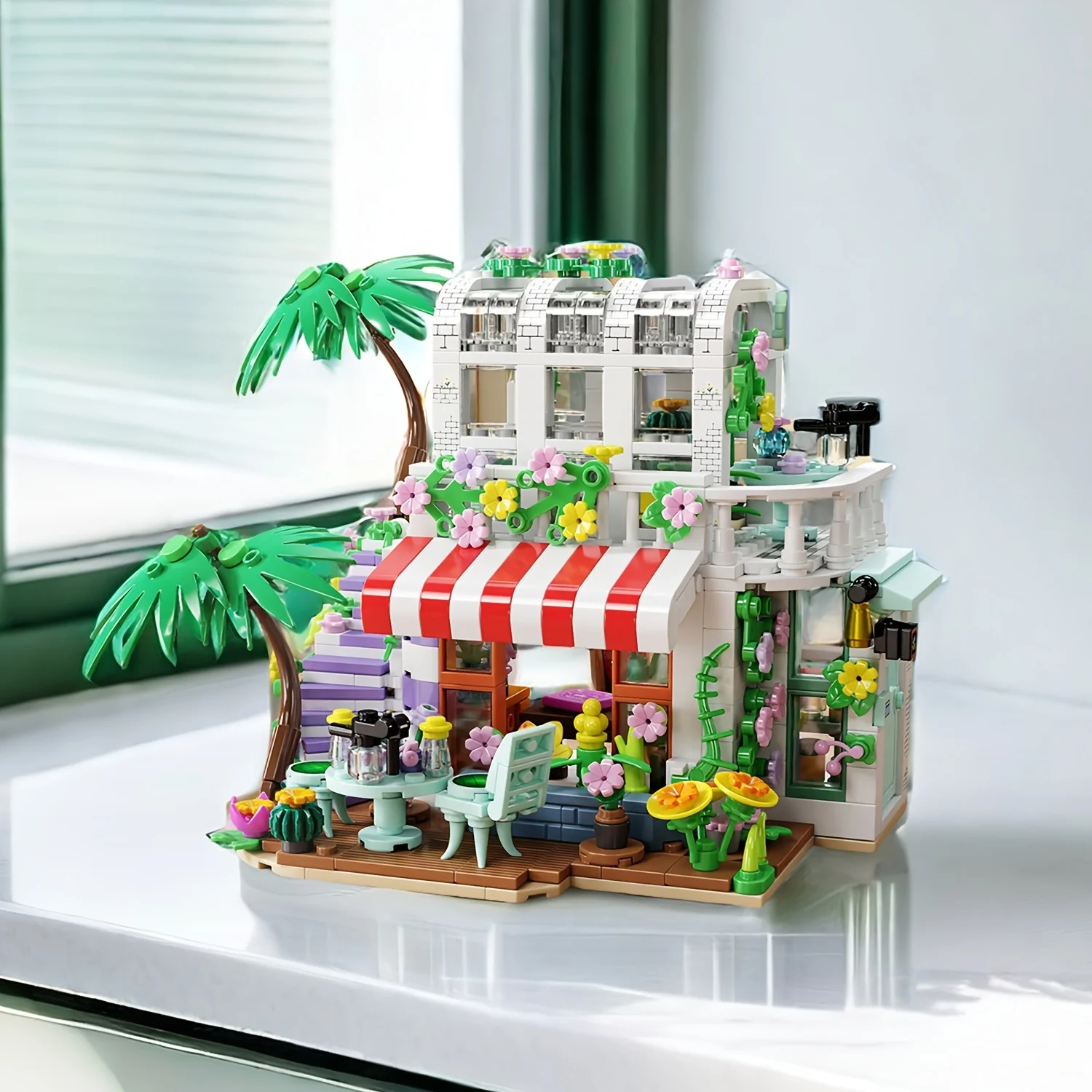 705 stks Tuin Yard Bouwstenen Stad Straat Scène met LED Verlichting Desktop Display Collector Kerstmis Nieuwjaar Verjaardagscadeau