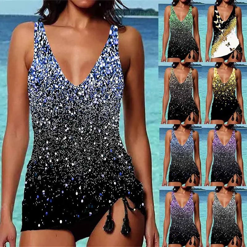 

2023 Summer Regular Tankini New Design Printed Women's Swimwear Two Piece Swimwear Bikini Set Beach Wear Swimwear Swimwear Set