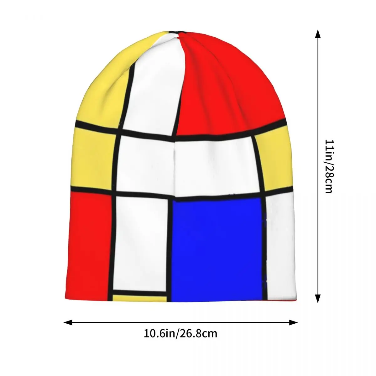 De Stijl Bonnet Hats Mod 60s Mondrian Style Knit Hat Female Male Hip Hop Warm Soft Beanie Hats Autumn Winter Kpop Custom Caps