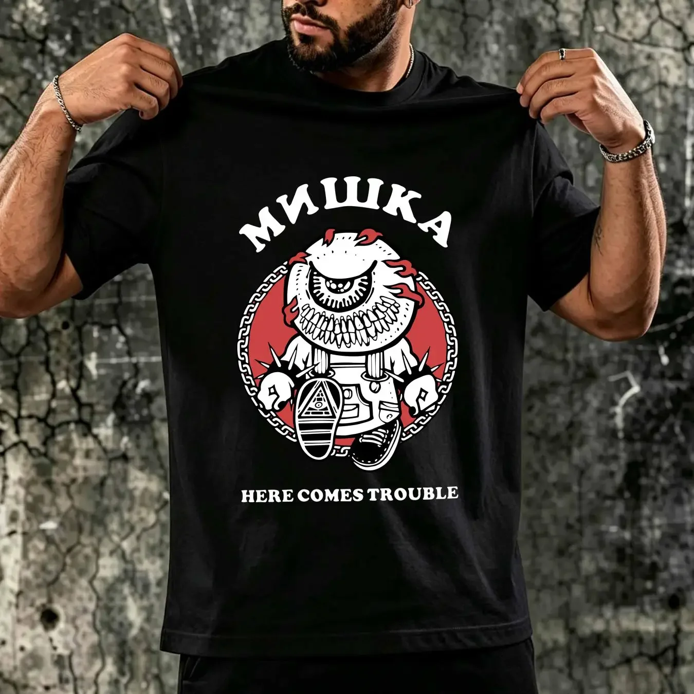 washed T Shirt Mishka Trouble Skateboard White NEW NWT Streetwear Surf Snow vintage Washed Top For Everyday Wear Soft Unisex