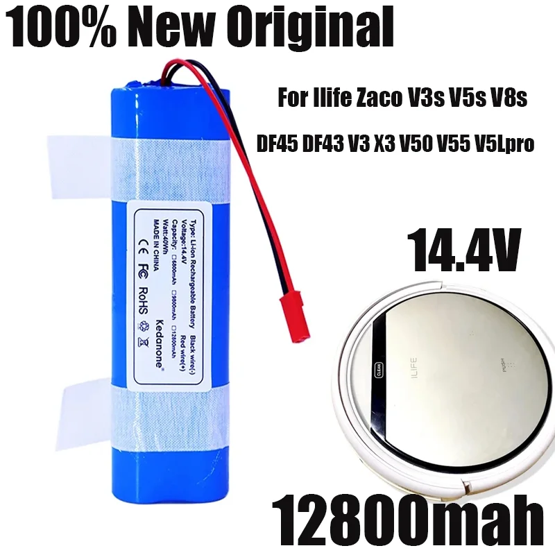 

Original Rechargeable Battery For Ilife Zaco V3s V5s V8s DF45 DF43 V3 X3 V50 V55 V5Lpro 14.4V 6800Mah Robotic Cleaner Parts