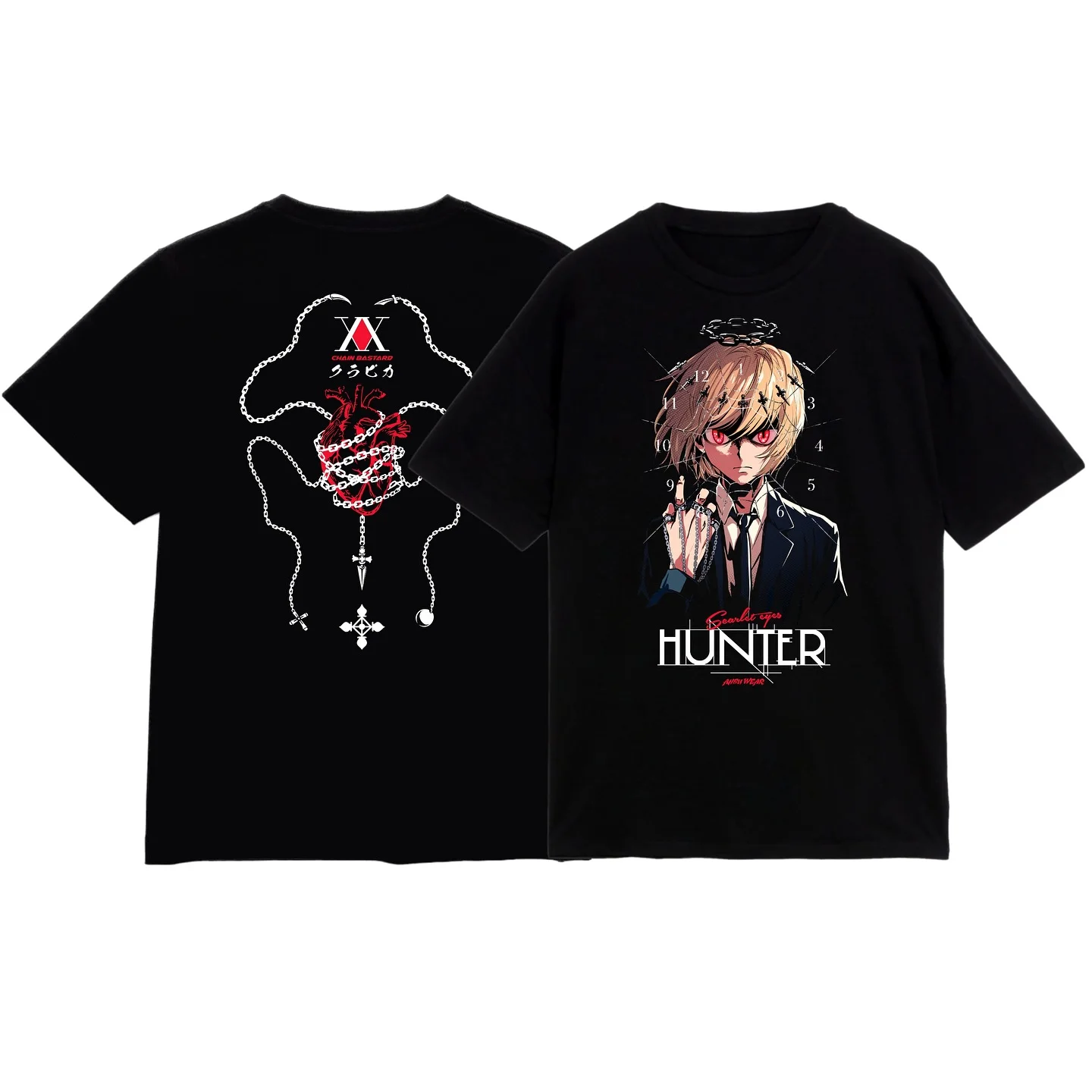 

Classics anime graphic t shirts high street cotton short sleeved hunter x hunter couples hip hop rock y2k top oversized t shirt