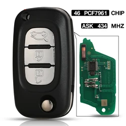 jingyuqin ASK 3 BTN 433/434MHz PCF7961A ID46 Flip Remote Key For Renault Clio III Clio 3 Kangoo Master Modus Twingo 2006-2016