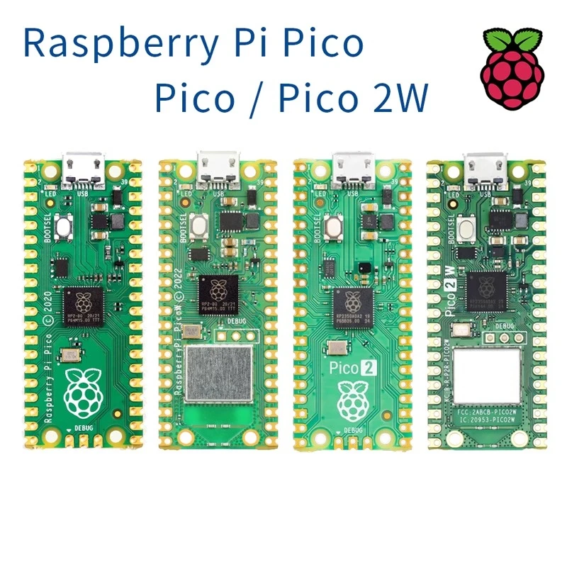 Original Raspberry Pi Pico / Pico H / Pico W Board RP2040/RP2350 WiFi Dev Board with Pin Header Supports MicroPython/C++