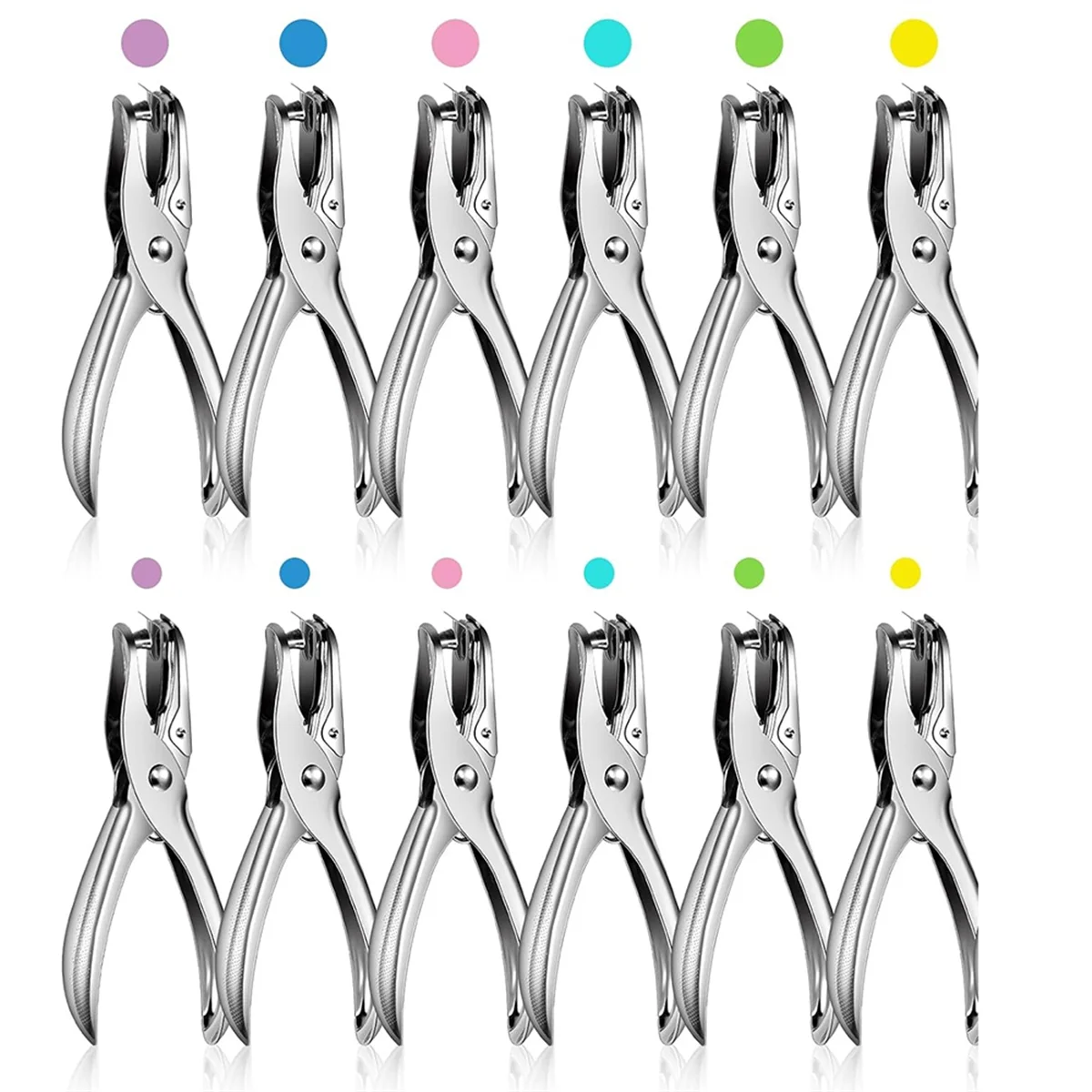 

ABUF 12Pack 1 Hole Punch 1/4 and 1/8 Inch Single Hole Puncher Metal 5 Sheet Capacity Single Hole Punch Set Paper Punches