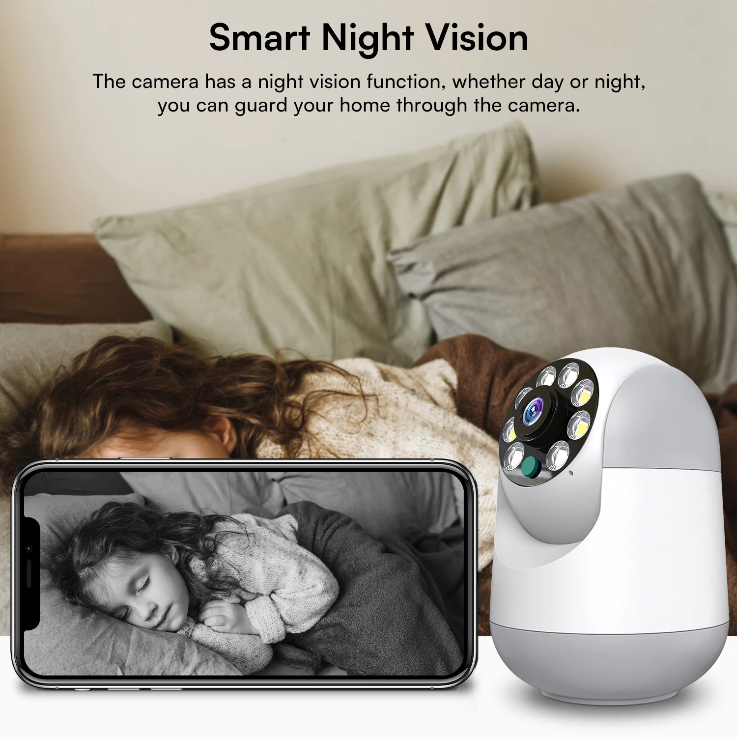 Telecamera WiFi da 4 MP Telecamera di sorveglianza IP wireless per interni Smart Home Rileva AI Tracciamento automatico Baby monitor di sicurezza PTZ da 2,4 GHz