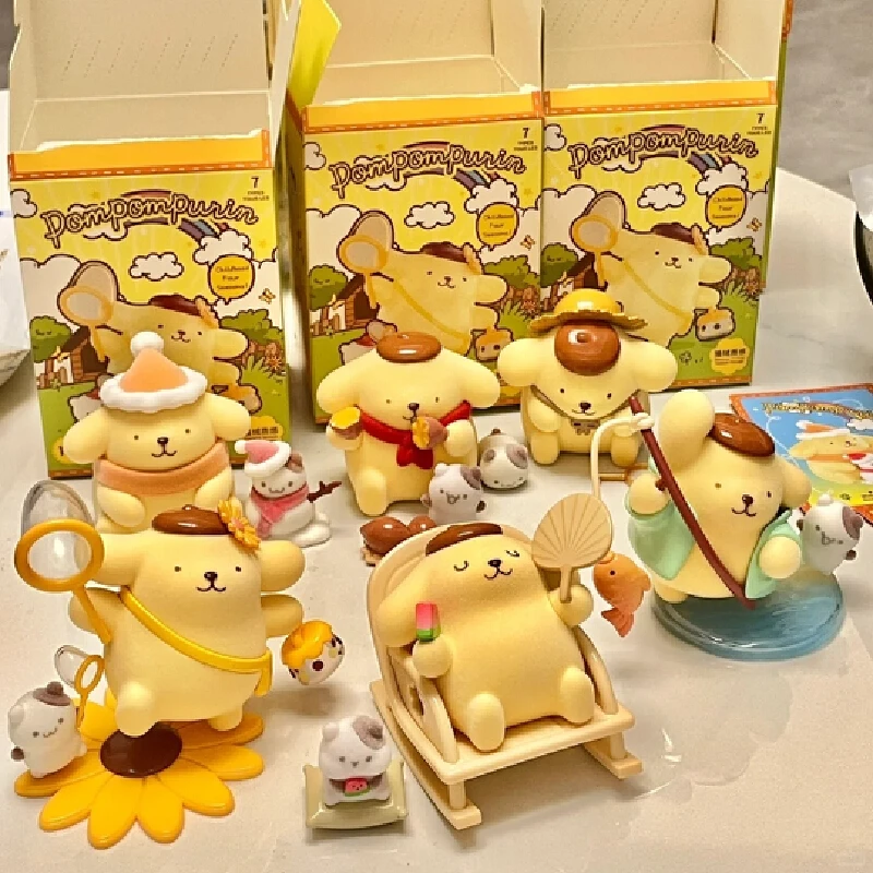 

Genuine Miniso Pom Pom Purin The Four Seasons Series Blind Box Anime Action Figure Surprise Bag Collection Mystery Box Toys Gift
